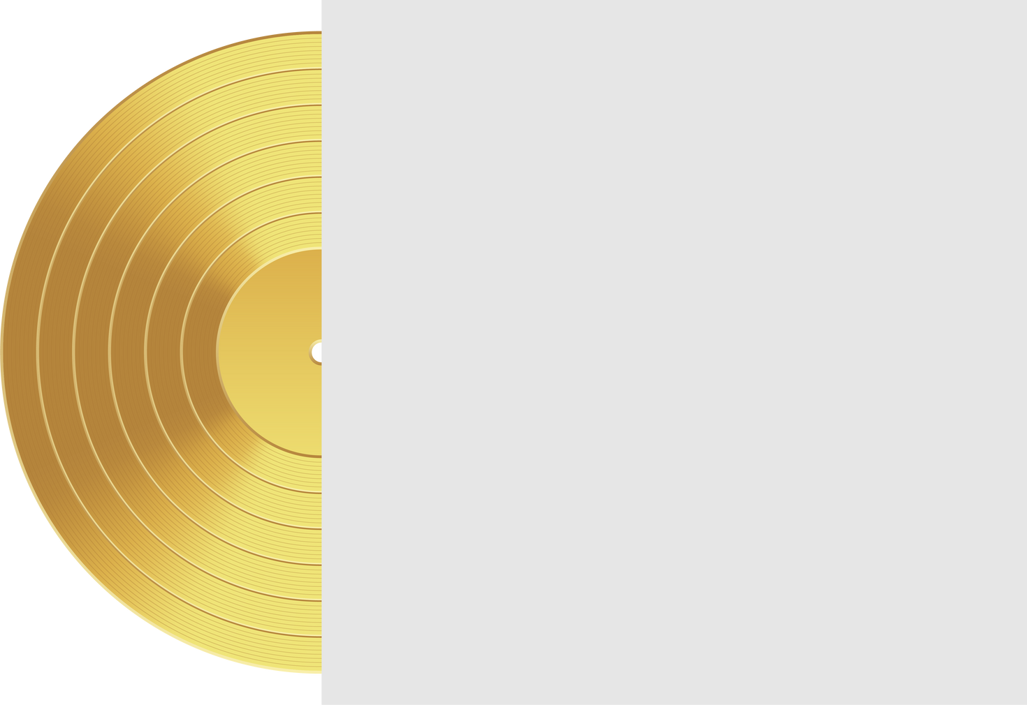 Gold, silver and bronze vinyl record with cover