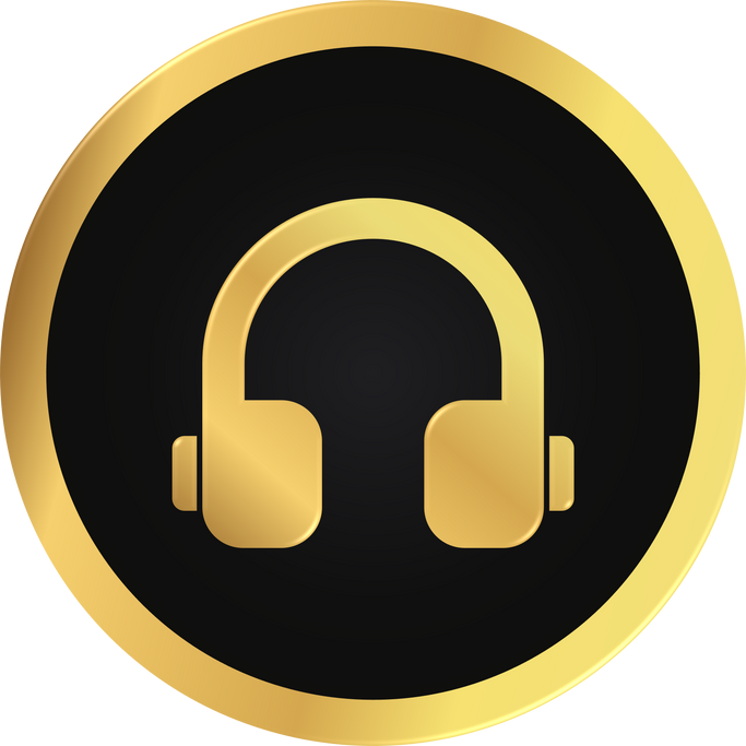 Gold Headphone Icon