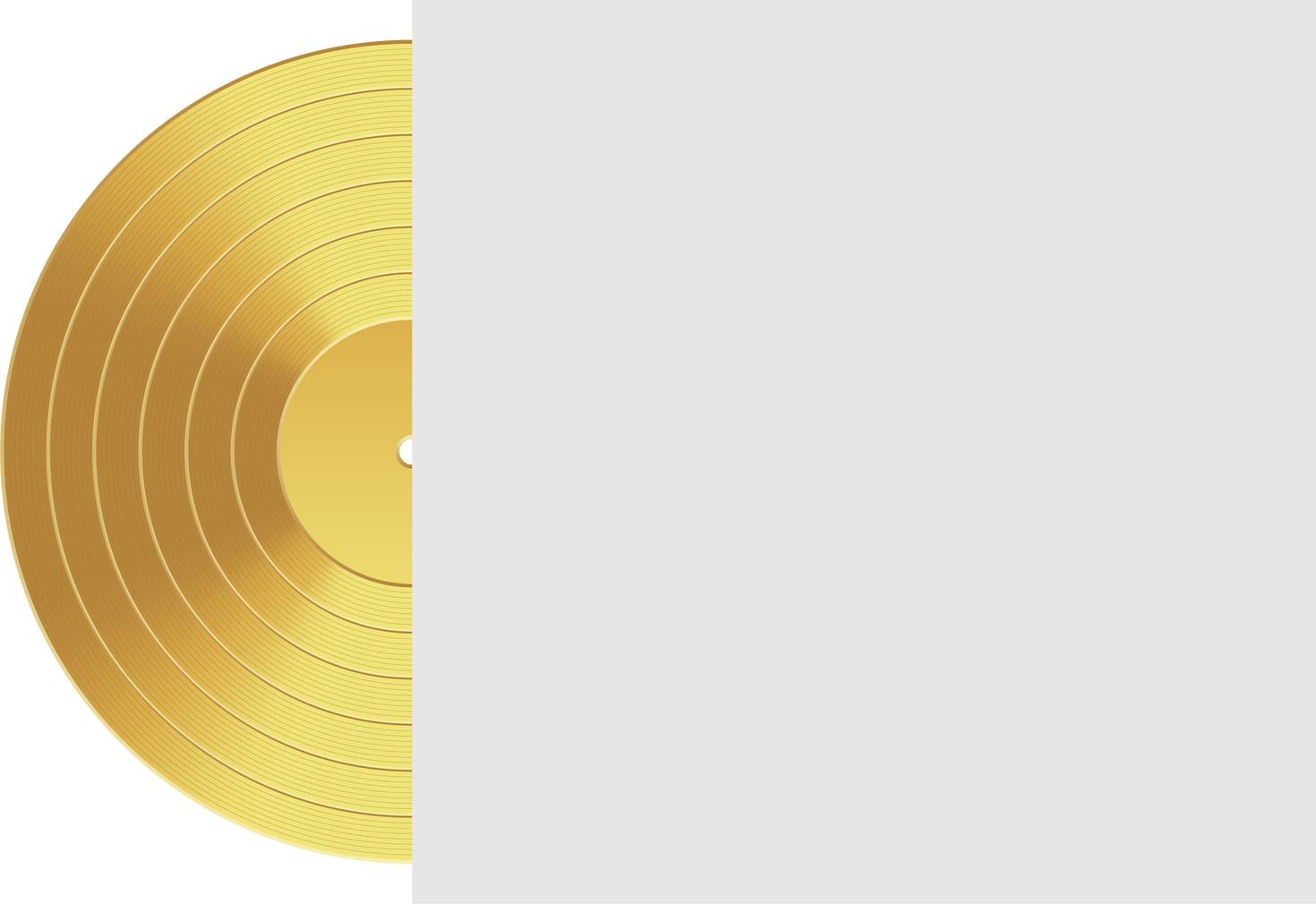 Gold, silver and bronze vinyl record with cover